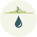 Icon of a water droplet dripping from ceiling